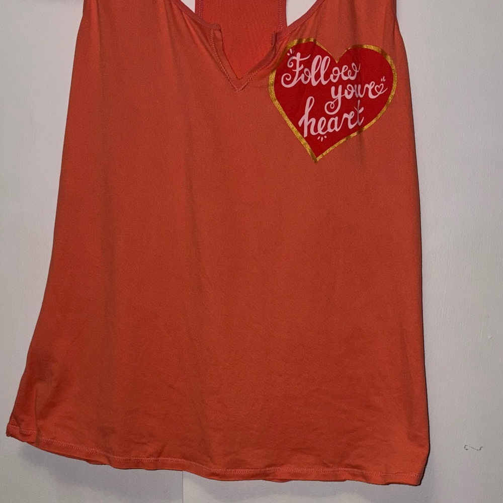Vibrant Orange Tank Top with Heart Detail - Picture 4 of 6